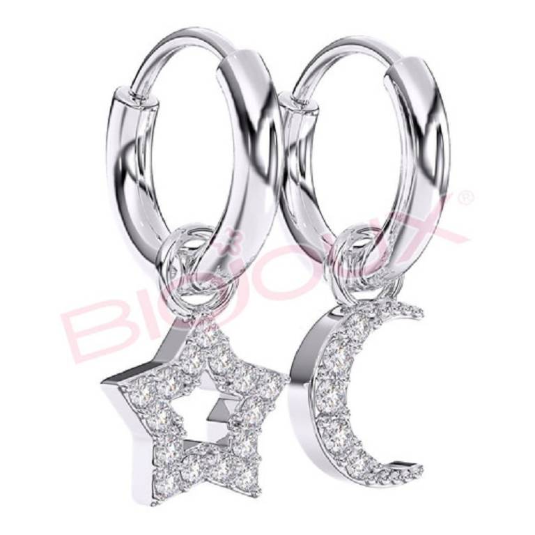 BJT228 ORECCHINI STAR&MOON SS