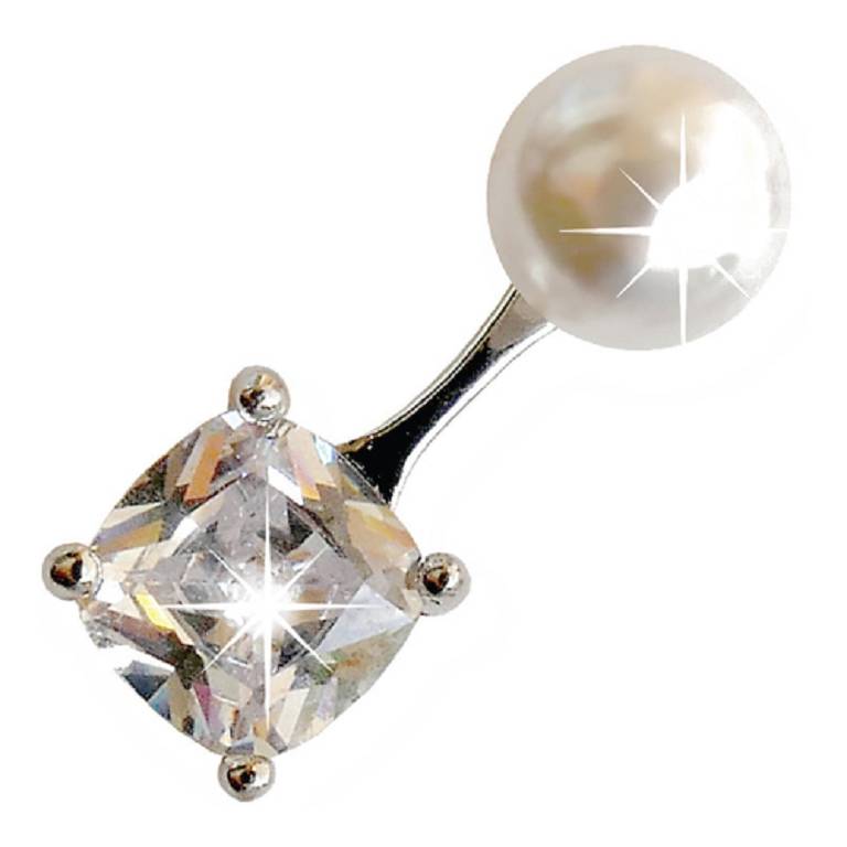 BJT957 ORECCHINI PEARL W/ZI SS