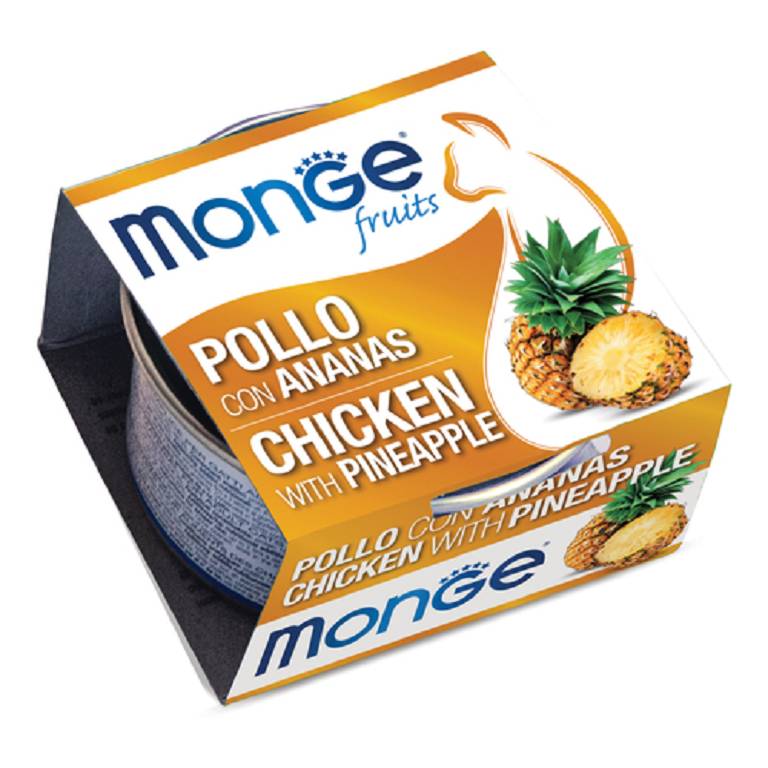 MONGE FRUITS POLLO C/ANANAS80G