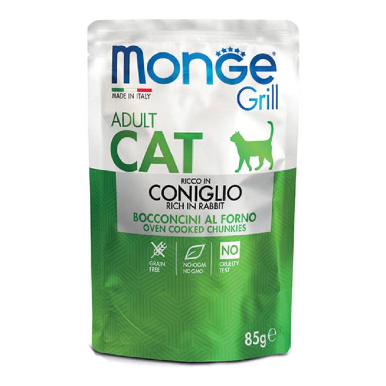 MONGE GRILL ADULT CONIGLIO 85G