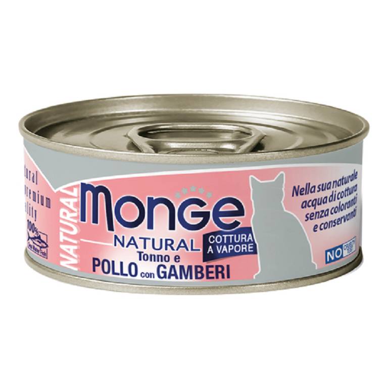 MONGE NATURAL TONNO/GAMBER 80G