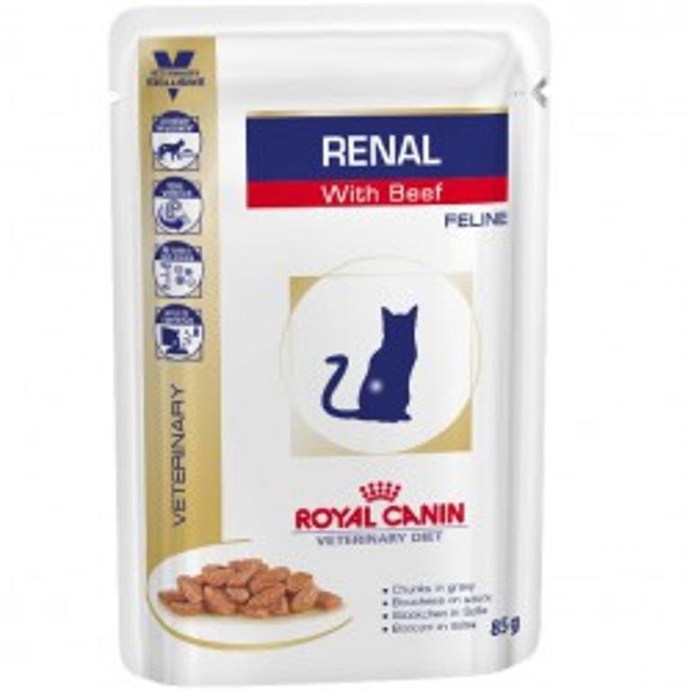 VHN WET CAT RENAL BEEF 12X85G
